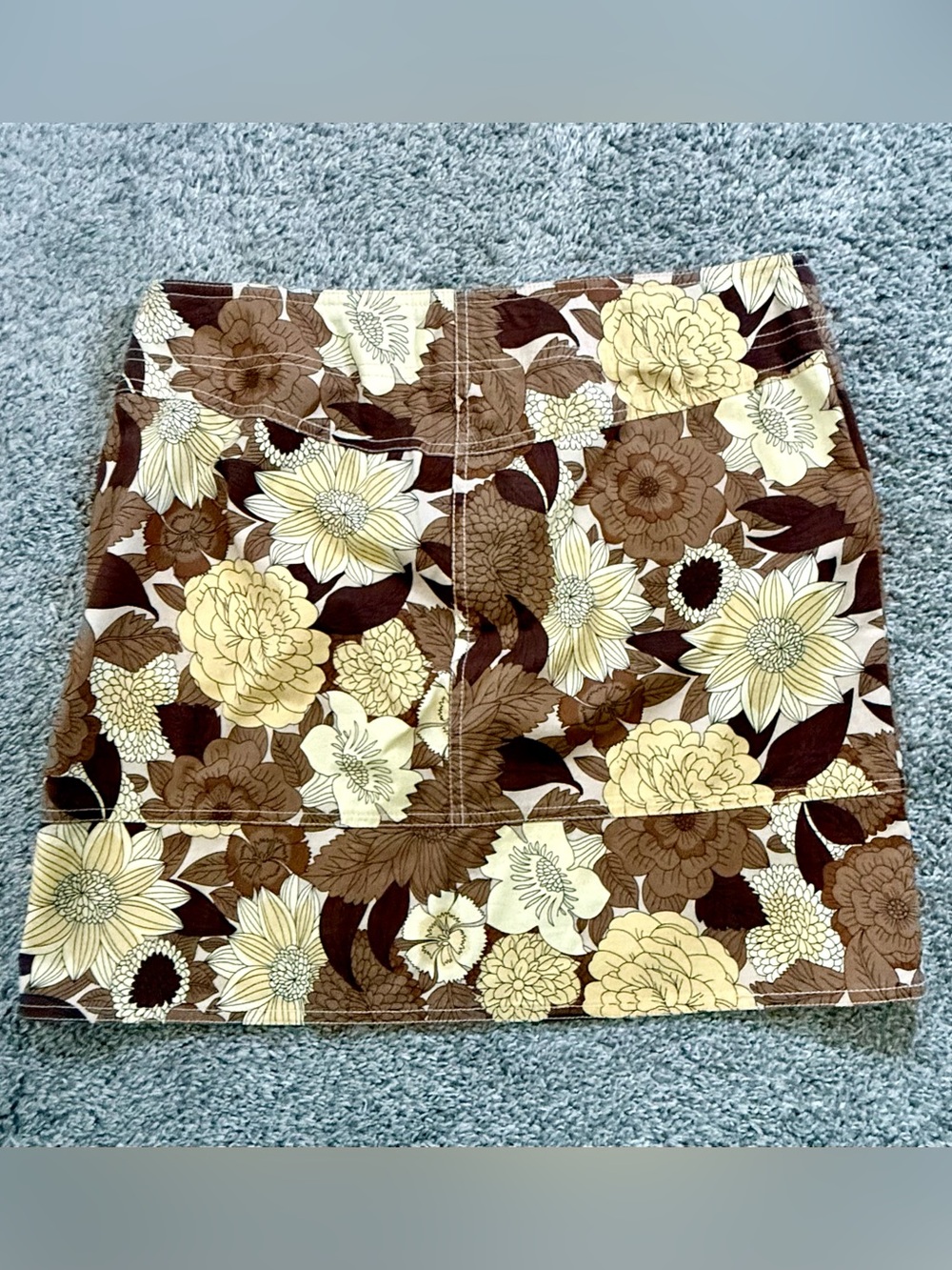 🌸 Retro Vibe! Ann Taylor LOFT Floral Canvas Mini Skirt - Size 8 🌸